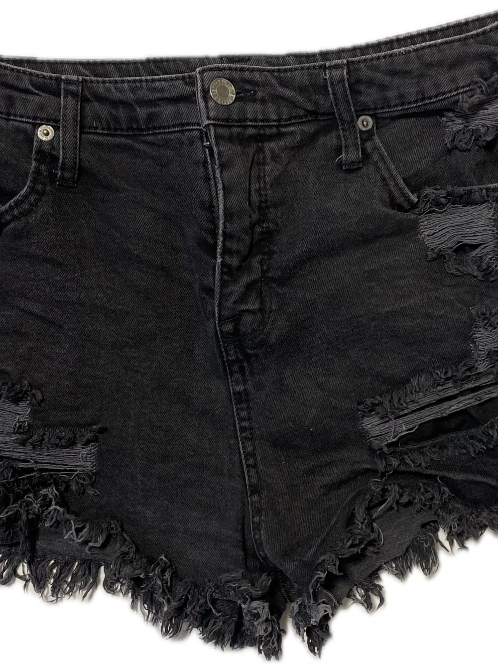 Mossimo Supply Co. Black Distressed High-Waist Denim Shorts